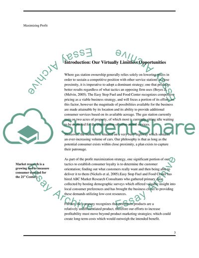Maximizing Profit: Increasing Competitive Advantage within a Highly Saturated Local Gasoline Market