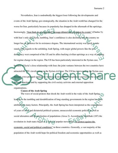 The Developments and Events of the Arab Spring