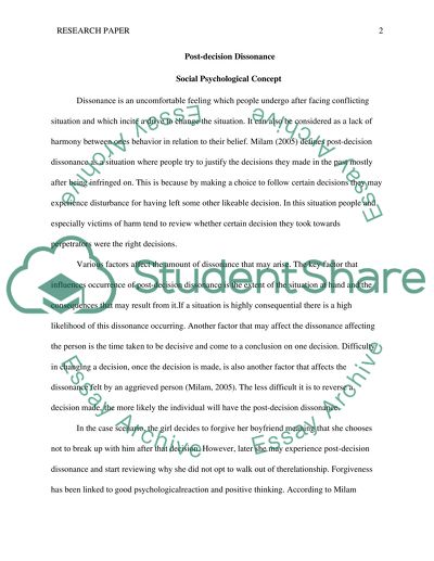 Post-Decision Dissonance