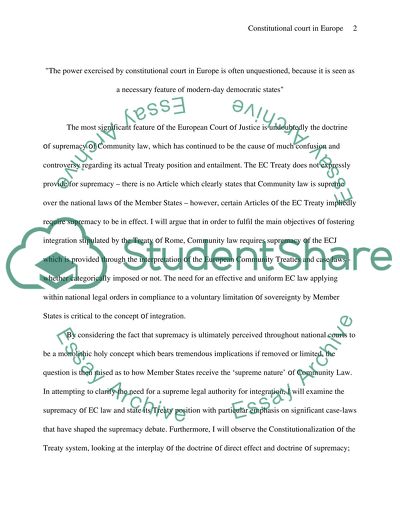 Constitutional Court in Europe