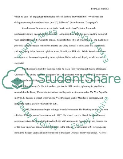 Syndicated Columnist Charles Krauthammer