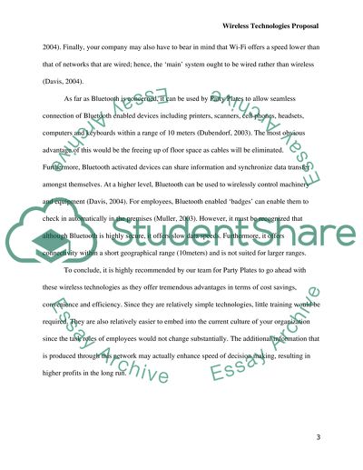 Wireless Technologies Proposal