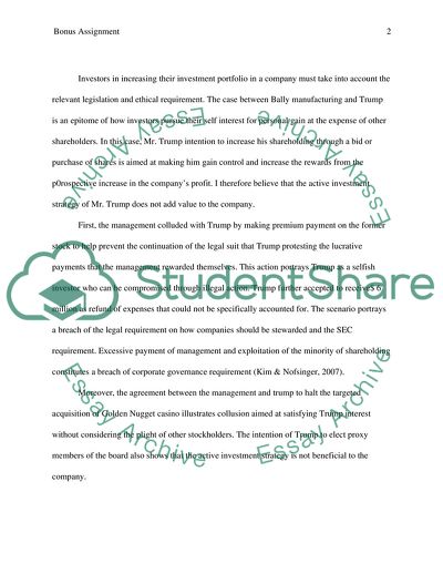 Bally Manufacturing and Trump