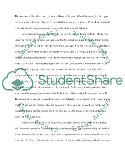 The Process of Changing the Oil in Your Car