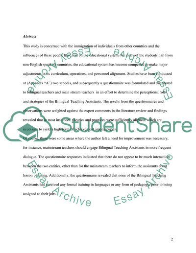 The Role of the Bilingual Teaching Assistant