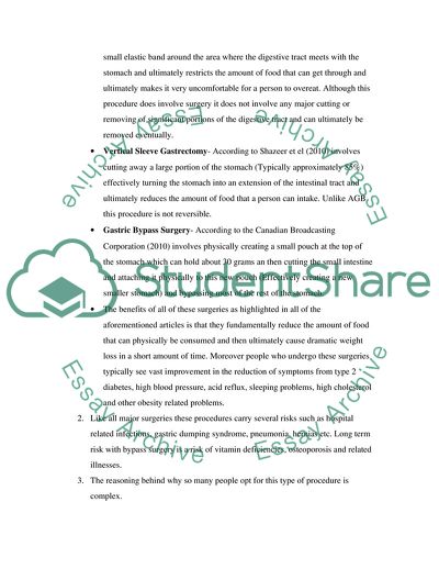 Diet and Exercise or Weight Loss Surgery