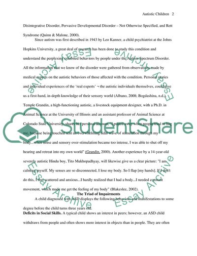 Autistic Children and How They Experience the World