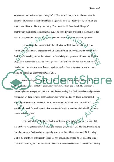 Brian Davis the Reality of God and the Problem of Evil