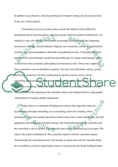 The Understanding of Counseling PCA