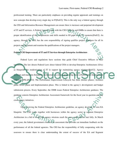 The Federal Chief Information Officer Roadmap