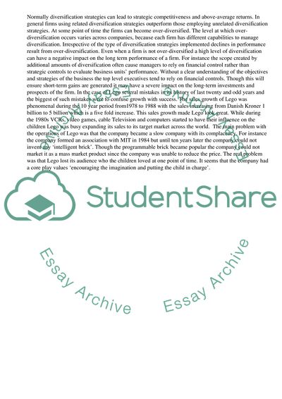 Past Performance of the Lego Company