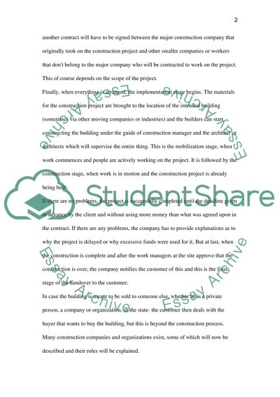 Construction website evaluation