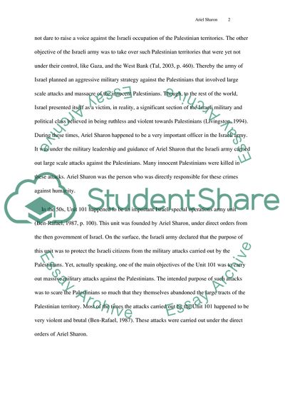 Ariel Sharon- Crimes against Humanity