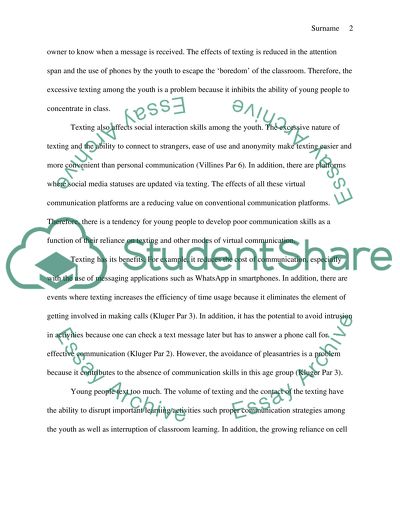 Young people do too much cell phone texting these days