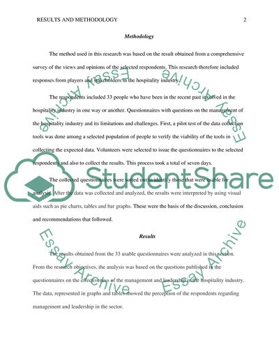 Hospitality Management Major: Research Seminar Course Result Analysis+Methodology
