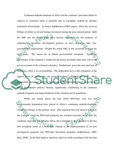 Underdevelopment in Africa