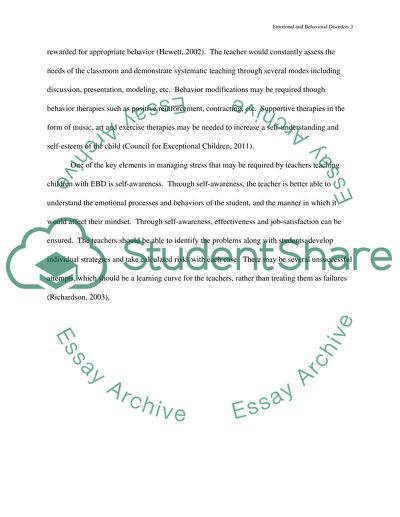 Emotional and Behavioral disorders