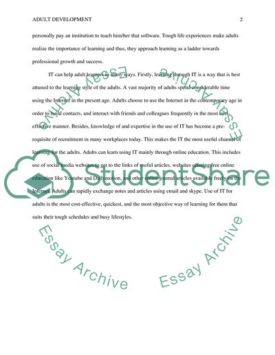 Adult Development and Learning Process