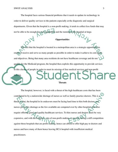 SWOT Analysis Case Study HCA Hospital