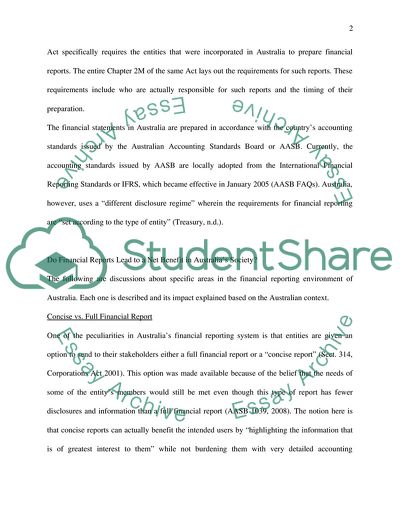 Benefits That Financial Reports Provide to the Reporting Companies and to the Society