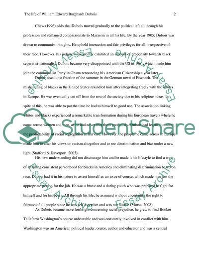 The Life of William Edward Burghardt Dubois