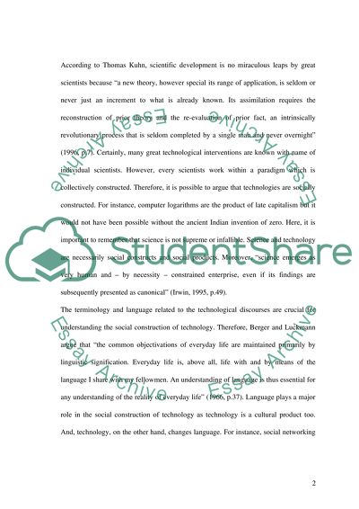 Theories of the Social Construction of Technology