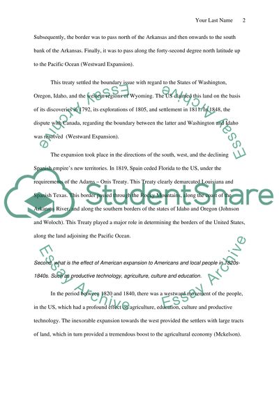Reasons and Main Regions of American Expansion