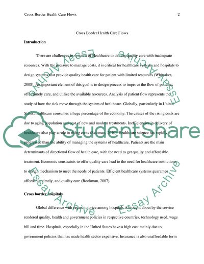 Cross Border Health Care Flows