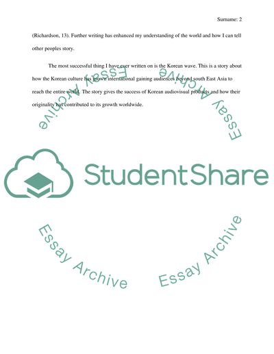 My Memory of Writing