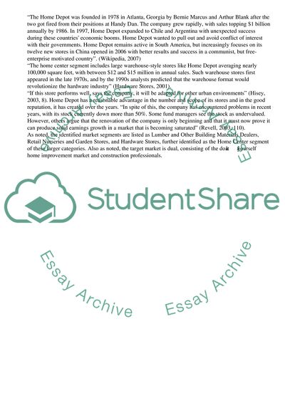 Home Depot and its Growth