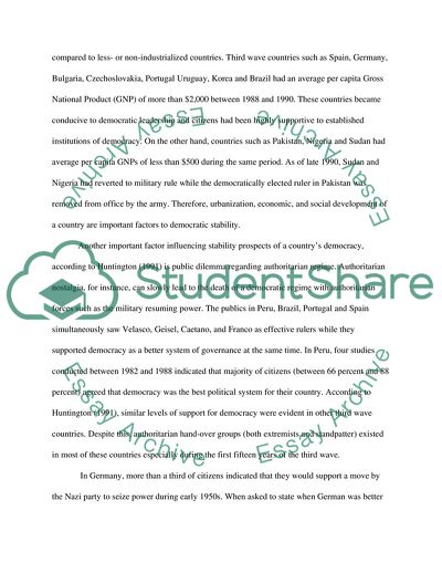 Important Factors in Democratic Stability