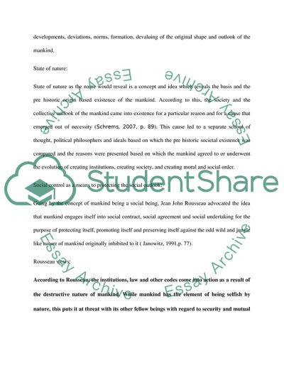 The Role of State According to Hobbes and Locke and Rousseaus Social Contract Theory