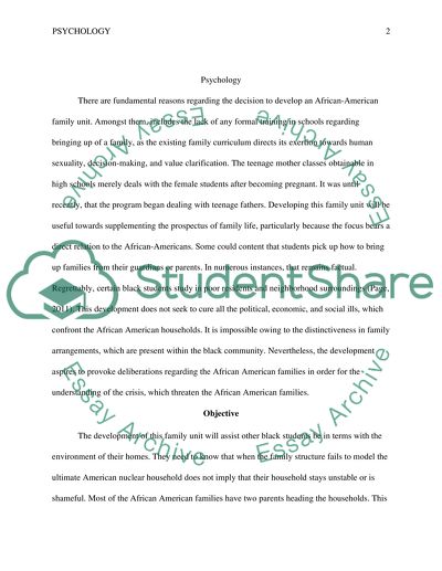 Developing an African-American Family Unit