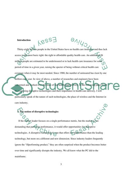 The Notion of Disruptive Technologies