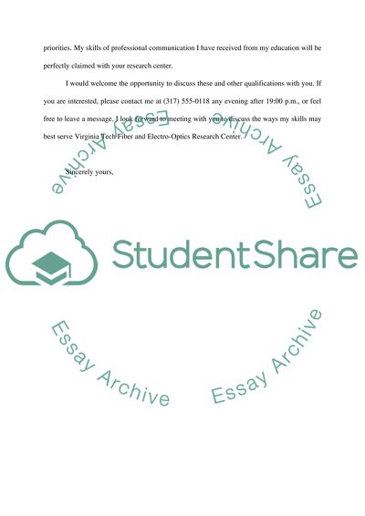 Professional Communication: Introductory Letter