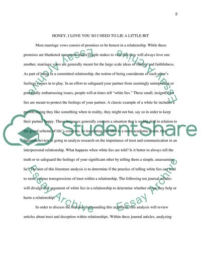 How White Lies can Be Good for Your Marriage