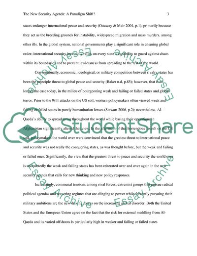 The New Security Agenda: A Paradigm Shift