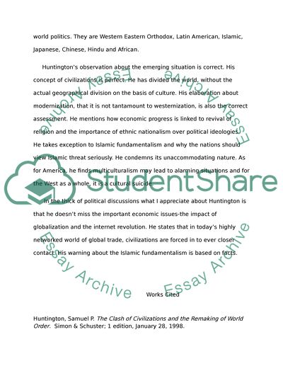 The Clash of Civilizations and the Remaking of World Order