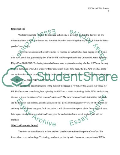 UAVs and The Future of Our Military