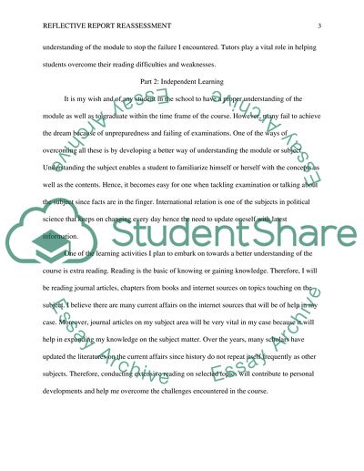 Reflective Report Reassessment