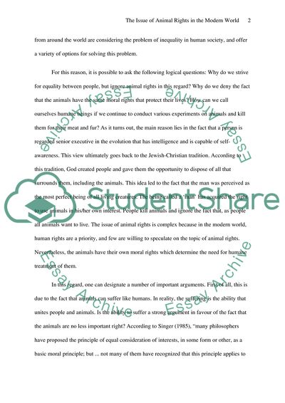 The Issue of Animal Rights In the Modern World