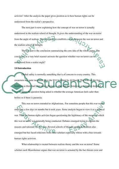 Can the war on terror be understood in terms of realism