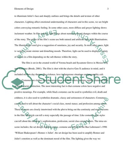 Design Elements of Romeo and Juliet Movie