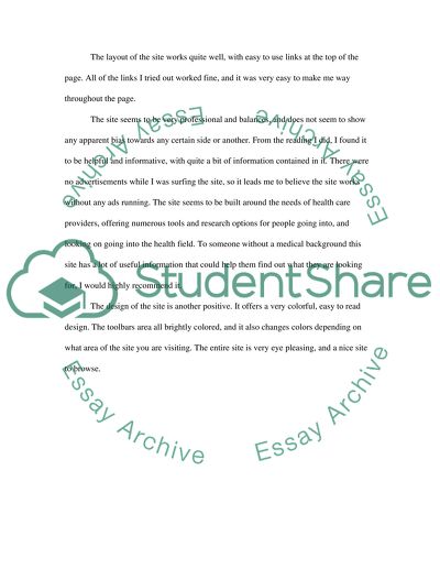 Discover nursing. Web site evaluation