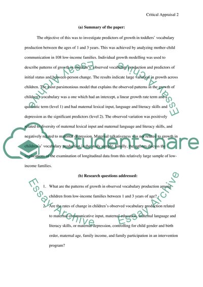 Toddler Vocabulary Production in Low-Income Families