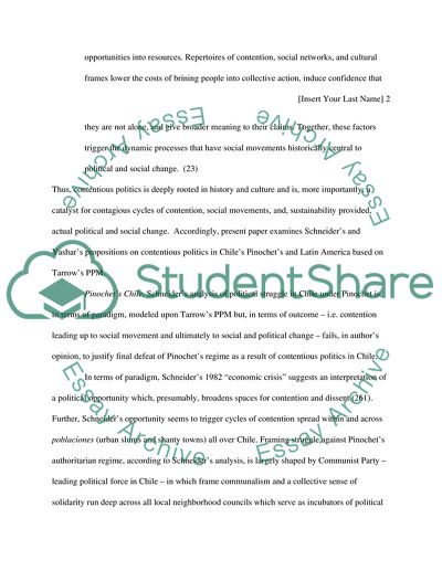 Critique of Schneider and Yashar According to Tarrows Political Process Model