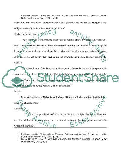 Case Study about Tourism in Kuala Lumpur