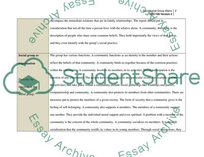 Sociological Group Matrix