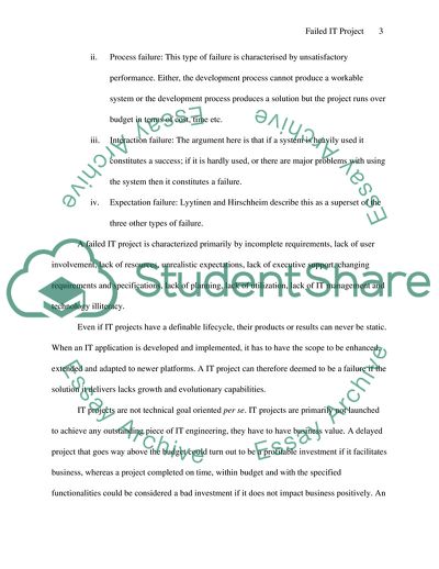 Failed Information Technology Project