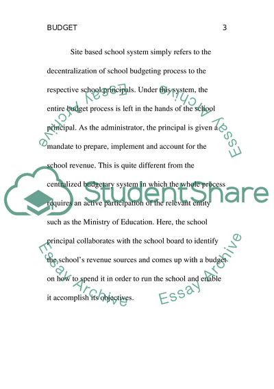 The Site-Based School Budget